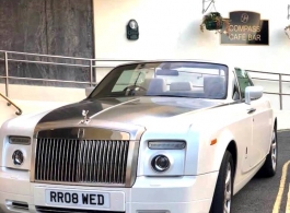 White Rolls Royce Phantom wedding car hire in Plymouth